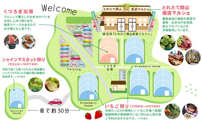 岡山フルーツ農園マップ