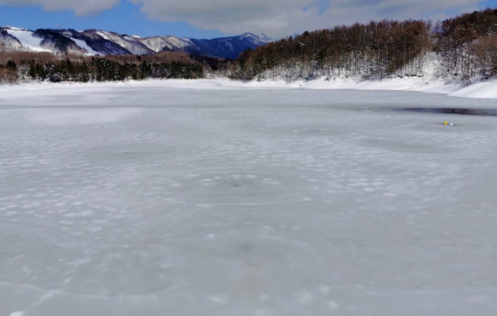 恩原湖の氷紋