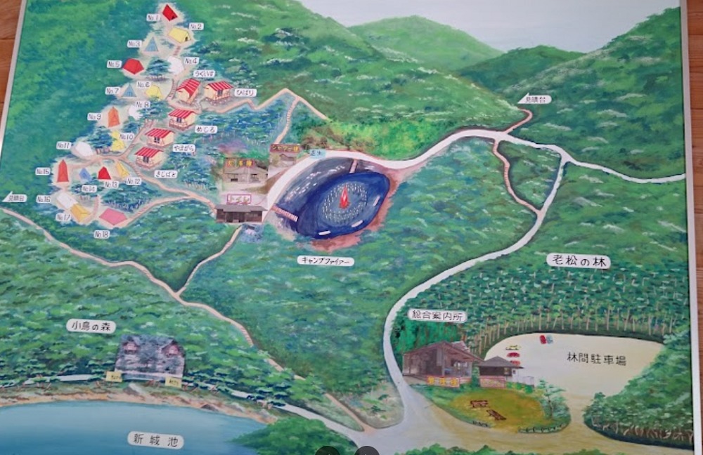 高梁自然公園キャンプ場マップ