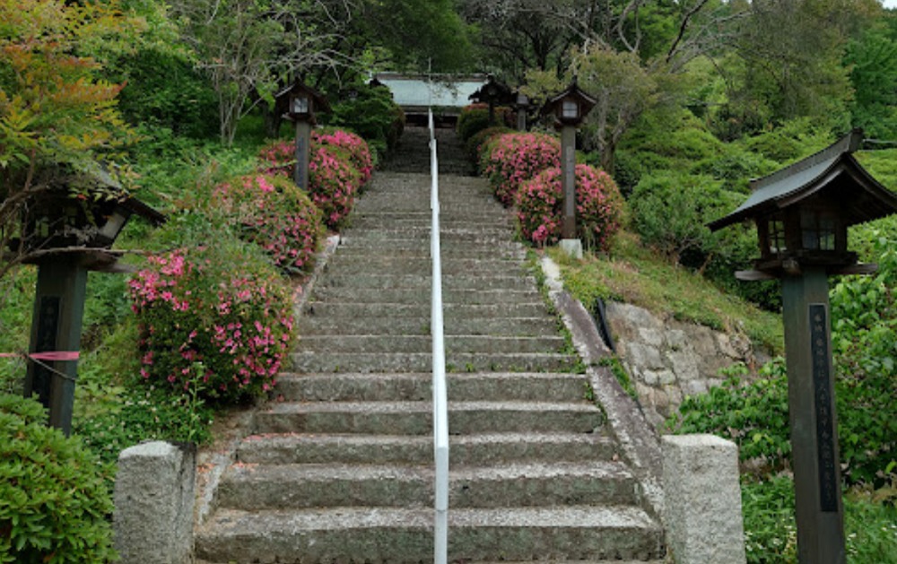 普門院 幡降野営場の階段