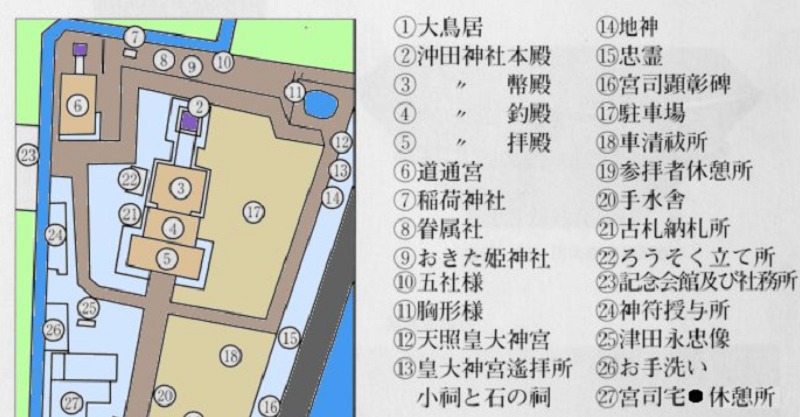 沖田神社・道通宮のマップ