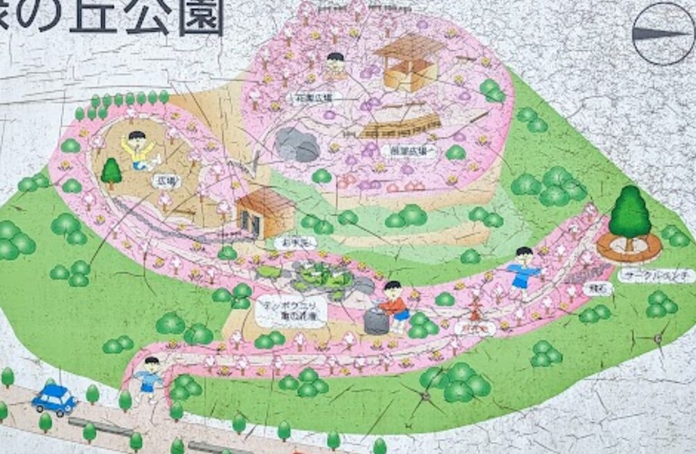 亀島山花と緑の丘公園マップ
