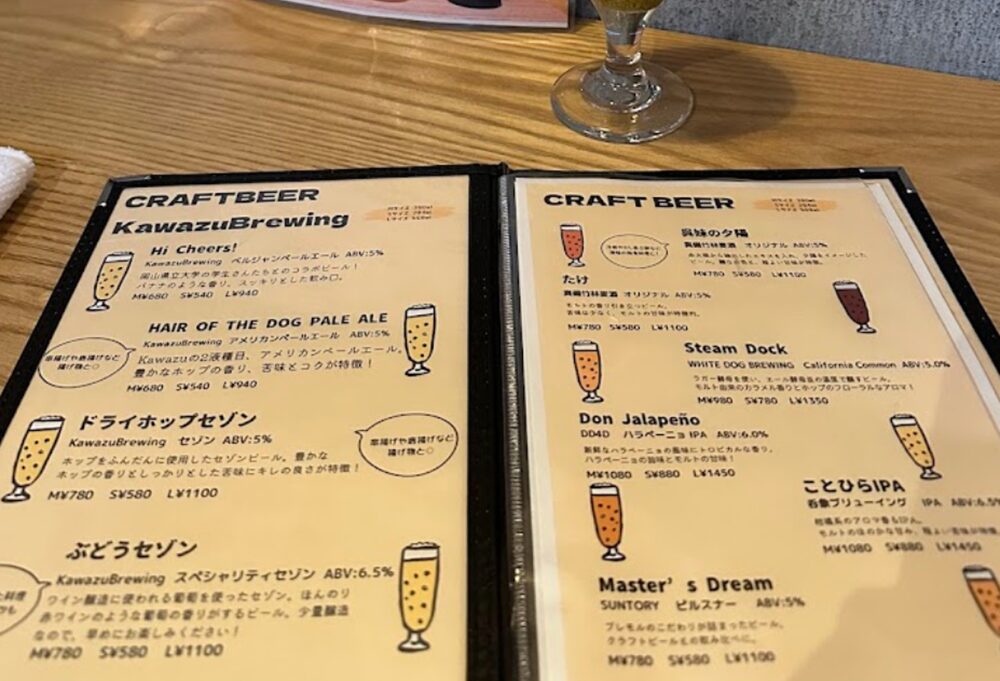 Kawazu Brewing カワズブルーイングビールメニュー