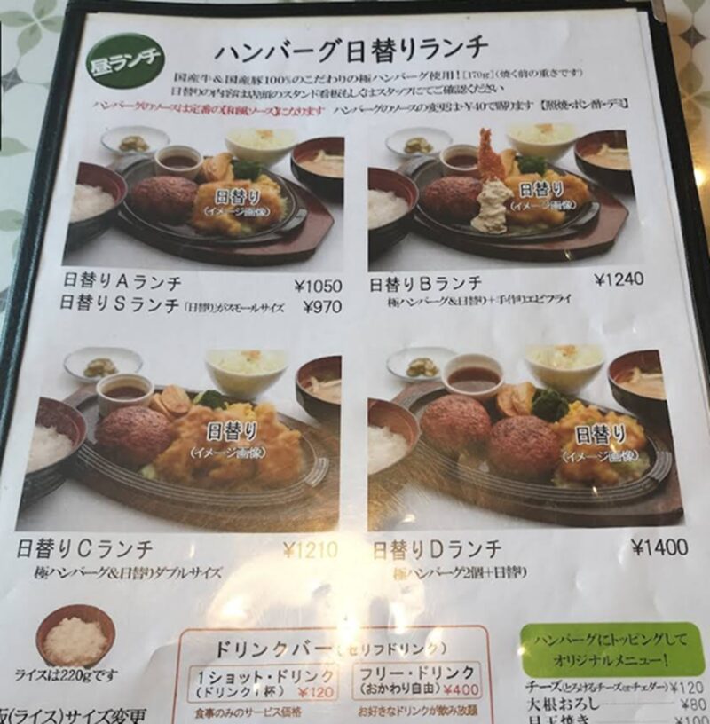 ウェリントンのメニュー
